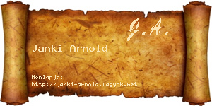 Janki Arnold névjegykártya